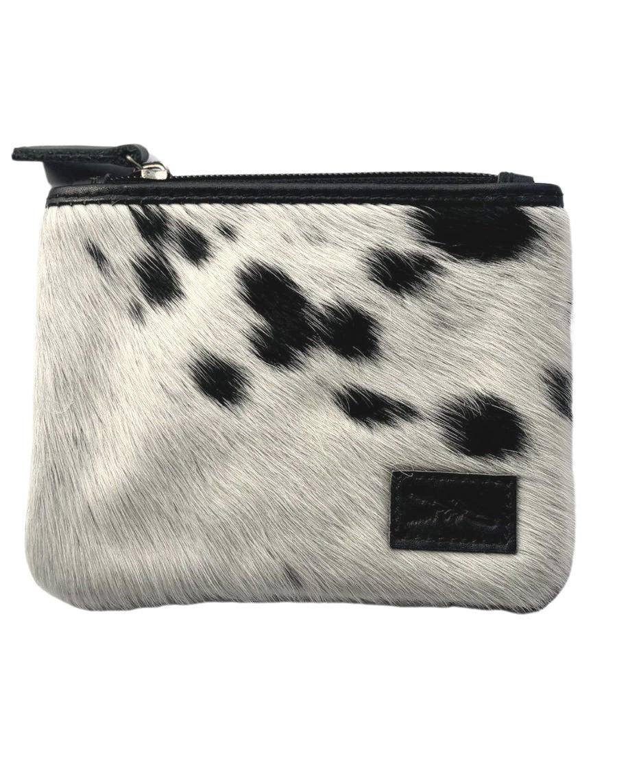 The Charlton Coin Cowhide Purse - Black