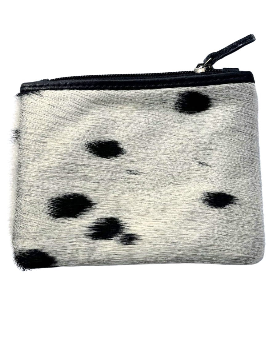 The Charlton Coin Cowhide Purse - Black