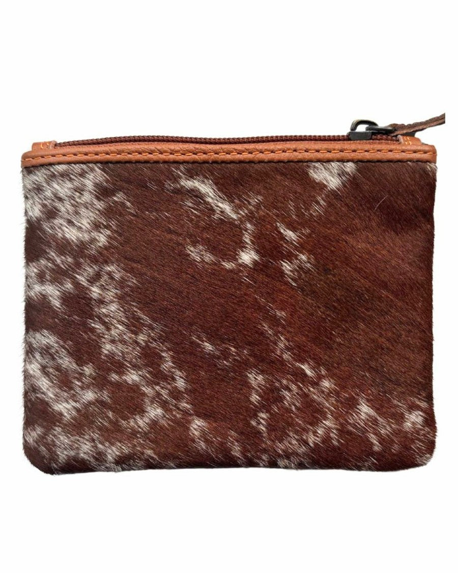 The Charlton Coin Cowhide Purse - Caramel