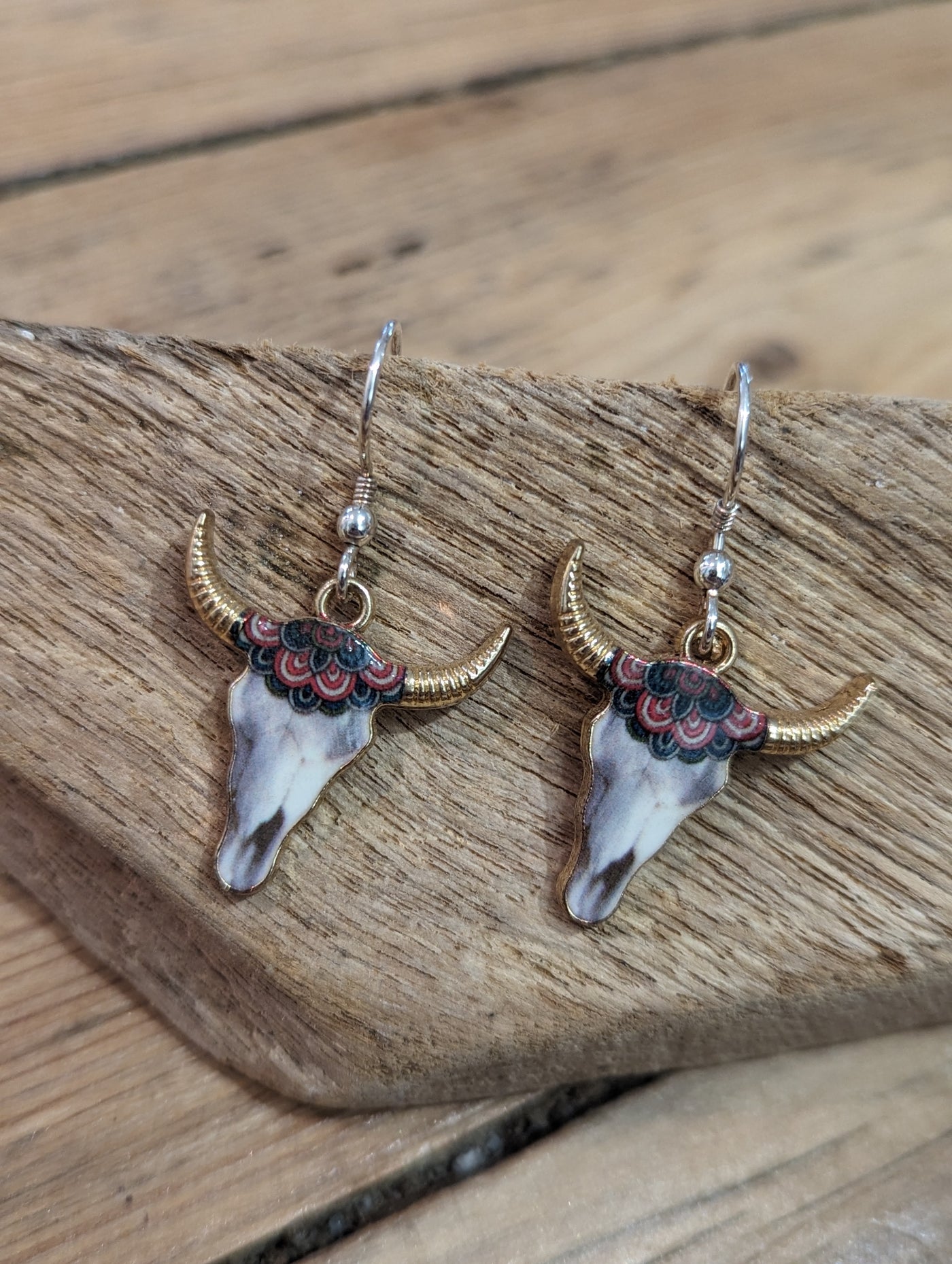 Sterling Silver Hook Buffalo Earrings